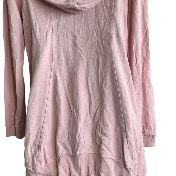 Soft Surroundings Corrina Pink Embroidered Zip Front Hooded Sweater M - Picture 6 of 8